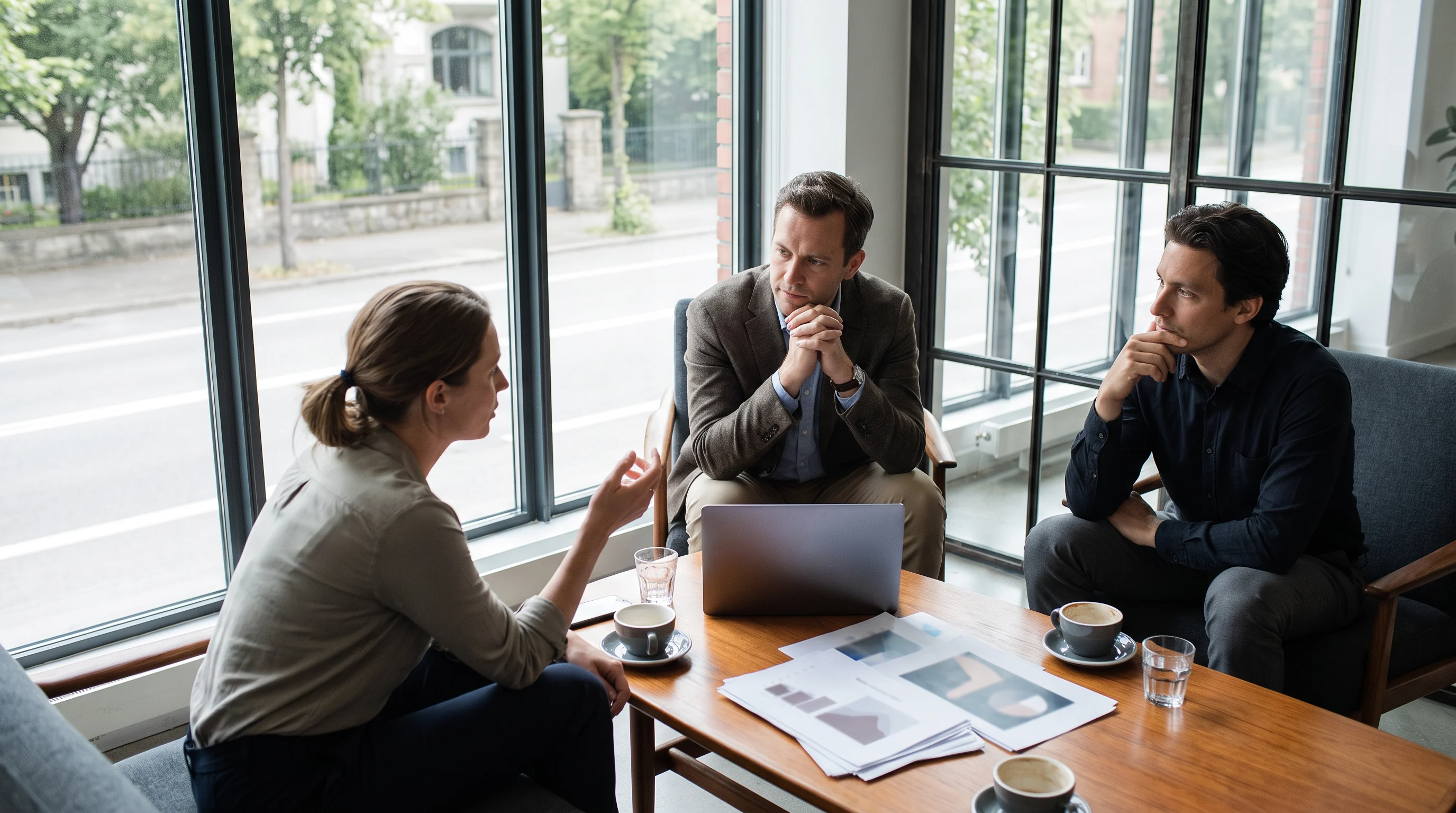 PPC team in a thoughtful post-review discussion